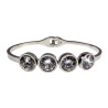 17 tot 19cm Bangle Dames - RVS Stijve Armband met Vier Zirkoniastenen