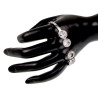 17 tot 19cm Bangle Dames - RVS Stijve Armband met Vier Zirkoniastenen
