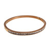 Roséverguld RVS Bangle Dames - Armband met Een Streep Zirkoniastenen