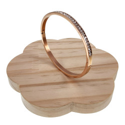 Roséverguld RVS Bangle Dames - Armband met Een Streep Zirkoniastenen