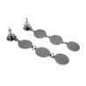 Oorbellen Dames - RVS - 61mm Lange Driekleurige Geometrische Oorbellen