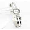 Brede Roestvrijstalen Slavenarmband met Kristal