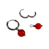Oorringen Dames Gepolijst RVS Oorbellen met Rode Carneool Agaat Hanger