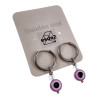 ∅16mm x 2mm Oorringen Dames RVS Oorbellen met Paarse Turks Oog Hanger