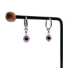 ∅16mm x 2mm Oorringen Dames RVS Oorbellen met Paarse Turks Oog Hanger