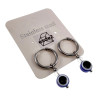 ∅16mm x 2mm Oorringen Dames - RVS Oorbellen met Blauw Turks oog Hanger
