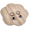 ∅16mm x 2mm Oorringen Dames - RVS Oorbellen met Blauw Turks oog Hanger