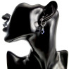 ∅16mm x 2mm Oorringen Dames - RVS Oorbellen met Blauw Turks oog Hanger