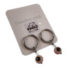∅16mm x 2mm Oorringen Dames RVS Oorbellen met Bruine Turks oog Hanger