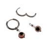 ∅16mm x 2mm Oorringen Dames RVS Oorbellen met Bruine Turks oog Hanger