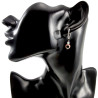 ∅16mm x 2mm Oorringen Dames RVS Oorbellen met Bruine Turks oog Hanger