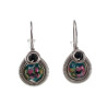 Dames RVS Druppelvormige Haakoorbellen - Turquoise Bloemen Muranoglas
