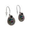 Dames RVS Druppelvormige Haakoorbellen - Turquoise Bloemen Muranoglas