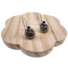 Dames RVS Druppelvormige Haakoorbellen - Turquoise Bloemen Muranoglas