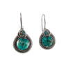 Dames RVS Druppelvormige Haakoorbellen met Turquoisegroene Muranoglas