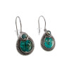 Dames RVS Druppelvormige Haakoorbellen met Turquoisegroene Muranoglas