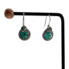 Dames RVS Druppelvormige Haakoorbellen met Turquoisegroene Muranoglas