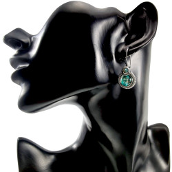 Dames RVS Druppelvormige Haakoorbellen met Turquoisegroene Muranoglas