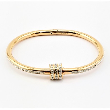 Roségouden RVS Slavenarmband Design-Ronde