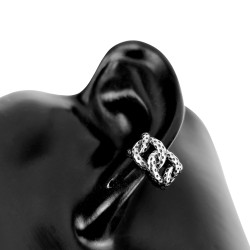 Nep-Helix Oorbel Unisex - Zilverkleur RVS - Klem Oorbel - Cubaans Schakel Fake Oorbel - Oorpiercing