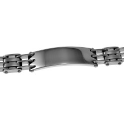 19cm x 13mm ID-Armband Heren - Gepolijst - Mat RVS - Schakels Armband
