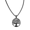 60cm x 3mm Jasseron-Ketting + ∅28mm Levensboom Hanger Unisex - RVS