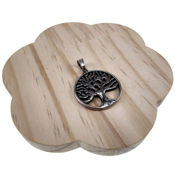 60cm x 3mm Jasseron-Ketting + ∅28mm Levensboom Hanger Unisex - RVS