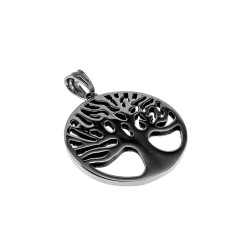 60cm x 3mm Jasseron-Ketting + ∅28mm Levensboom Hanger Unisex - RVS