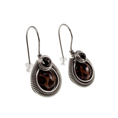 Dames RVS 35mm Druppelvormige Haakoorbellen met Luipaardpatroon