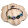 15 tot 19cm Armband Dames - Gepolijst RVS - Pastelkleurige Bloemenarmband met Gefacetteerde Kristallen - Handgemaakt