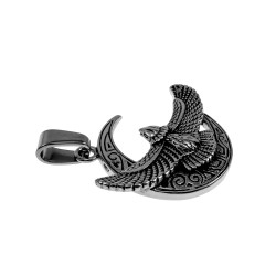 49mm Gepolijst RVS - Halve Maan Hanger met Adelaar Dames - Heren