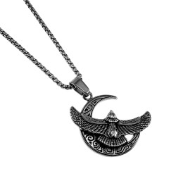 60cm x 3mm RVS Jasseron-Ketting + 49mm Havik Arend Hanger Unisex