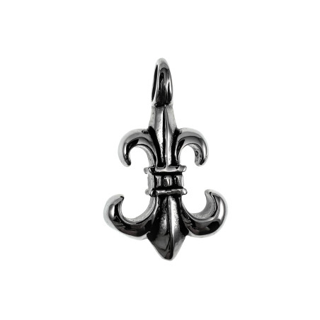 38mm Leliebloem Hanger Heren - Gepolijst RVS - Fleur de Lis Hanger