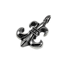 38mm Leliebloem Hanger Heren - Gepolijst RVS - Fleur de Lis Hanger