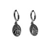 ∅12mm Oorringen Dames - RVS - Lange Oorbellen met Heilige Maagd Maria