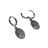 ∅12mm Oorringen Dames - RVS - Lange Oorbellen met Heilige Maagd Maria