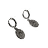 ∅12mm Oorringen Dames - RVS - Lange Oorbellen met Heilige Maagd Maria