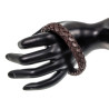 18cm Leren Armband Heren - Donkerbruin Leer Armband - Brede Gevlochten Armband - RVS Magneetsluiting