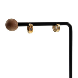 ∅10mm x 4mm Mini Oorringen met Zirkoniasteen Unisex - Verguld RVS