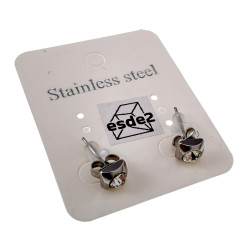 6mm Vierkante Oorbellen Unisex - Gepolijst RVS - Vierkante Oorknoppen met Zirkoniasteen - Dames - Heren