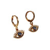 Roségold Plating - 22mm lange Oorrbellen met Turkse Oog Hanger