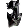 Dames RVS Byzantinischer Choker met Groene Kattenoogstenen Handgemaakt