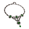 Dames RVS Byzantinischer Choker met Groene Kattenoogstenen Handgemaakt