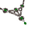 Dames RVS Byzantinischer Choker met Groene Kattenoogstenen Handgemaakt