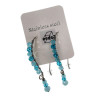 55mm Grote Haakoorbellen met Turquoise Kristallen - RVS - Handgemaakt