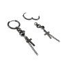∅16mm Oorringen Unisex - RVS - Oorbellen met Kruis- en Kettingdetail - 60mm Lange Oorbellen - Industriële Touch - Handgemaakt
