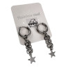 ∅15mm x 2,5mm Oorringen Unisex - RVS - 45mm Lange Oorbellen Hangende Ster - Handgemaakt