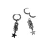 ∅15mm x 2,5mm Oorringen Unisex - RVS - 45mm Lange Oorbellen Hangende Ster - Handgemaakt