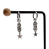 ∅15mm x 2,5mm Oorringen Unisex - RVS - 45mm Lange Oorbellen Hangende Ster - Handgemaakt