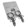∅17mm x 2,5mm Oorbellen Unisex - Gepolijst RVS - Byzantijnse Kruisoorbellen - Oorringen met Afneembaar Kruis - Handgemaakt